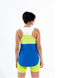 SIGMA FIT Sigma Fit WHITE X SKYDIVER X ACID LIME RACER BACK TANK TOP - XL ,Color: white  - Image 1