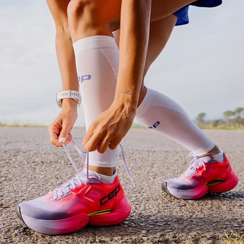 CEP Core Run Ultralight Calf Sleeves, White, Men, III - Image 5