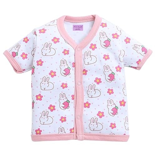 MEGNAM Baby Cotton Front Open Half Sleeves Top Half Sleeve Jhabala,Regular Fit T-Shirt,Multicolor Print (in, Age, 3 Months, 6 Months, Regular, Pack of 3) - Image 4