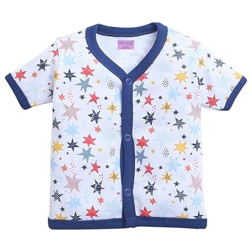 MEGNAM Baby Cotton Front Open Half Sleeves Top Half Sleeve Jhabala,Regular Fit T-Shirt,Multicolor Print (in, Age, 3 Months, 6 Months, Regular, Pack of 3) - Image 2