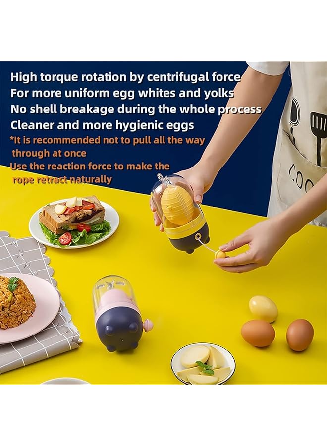 Excefore Portable Scrambler, Golden Egg Maker Hand Pull, Egg Scrambler Shaker, Kitchen Cooking Tools Whisk Spinner Gadgets, Suitable For Making Hard Boiled Eggs - Image 4