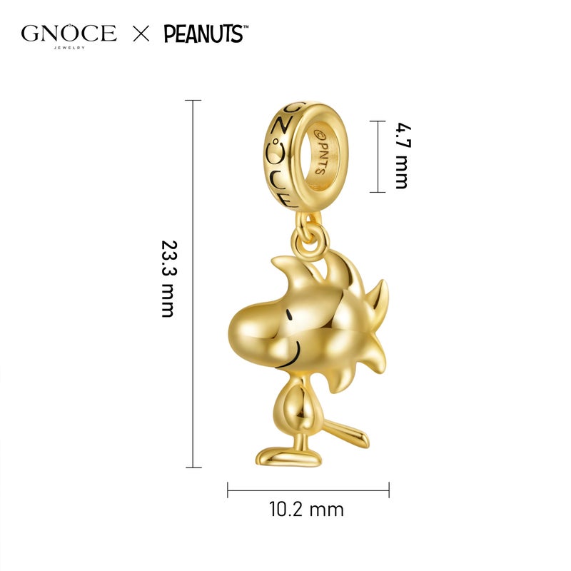 GNOCE Peanuts Snoopy Pendant Dangle Charm for Women, S925 Sterling Silver Dangle Charms for Women Wife, Valentineâ€˜s Day, Motherâ€™s Day Jewelry (Woodstock) - Image 3