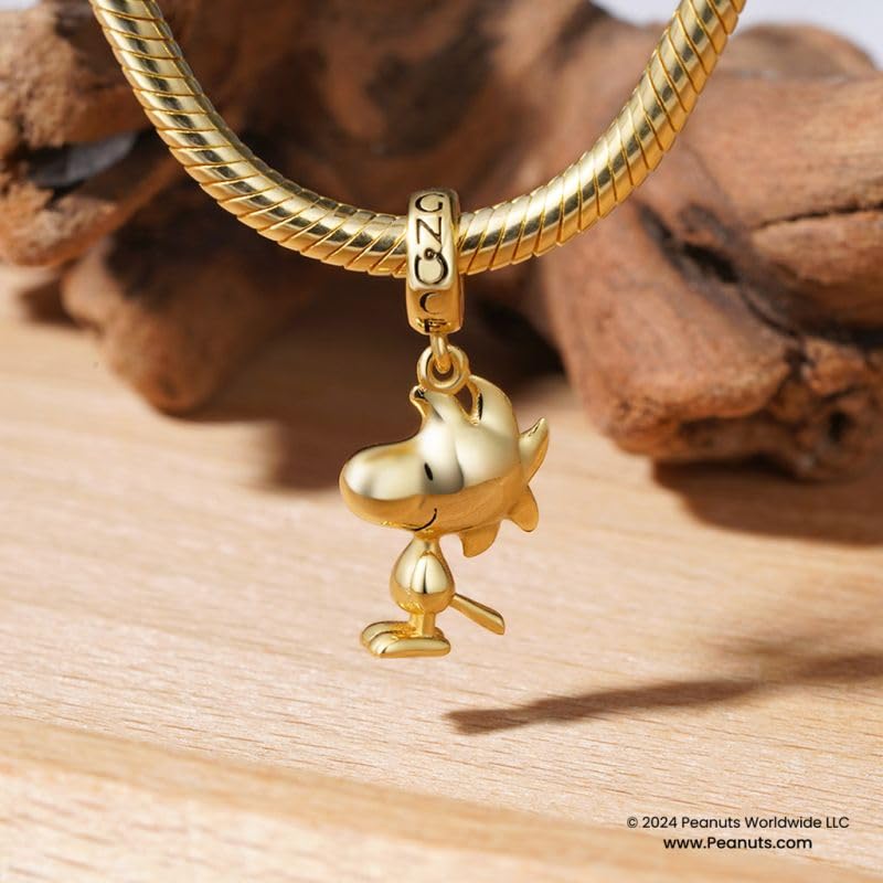 GNOCE Peanuts Snoopy Pendant Dangle Charm for Women, S925 Sterling Silver Dangle Charms for Women Wife, Valentineâ€˜s Day, Motherâ€™s Day Jewelry (Woodstock) - Image 2