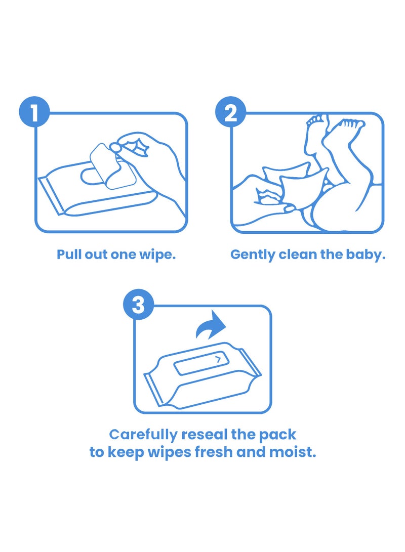 All day wipes All Day Gentle Cleansing Baby Wet Wipes Blue-72 Count With High Water Concentration, Soft and Mild Formula for Everyday Baby Care. Keeps Baby's Skin Fresh, Clean, and Moisturized. ( Pack of 24 ) - Image 4