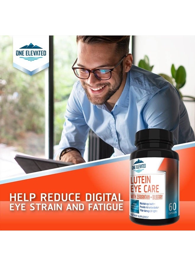 One Elevated Newly Improved Super Strength Eye Care Formula - Highest Pharmaceutical Grade Lutein, Zeaxanthin, Bilberry - Greatest bioavailability – Rich Antioxidants - Works synergistically for Optimum Results - Image 5
