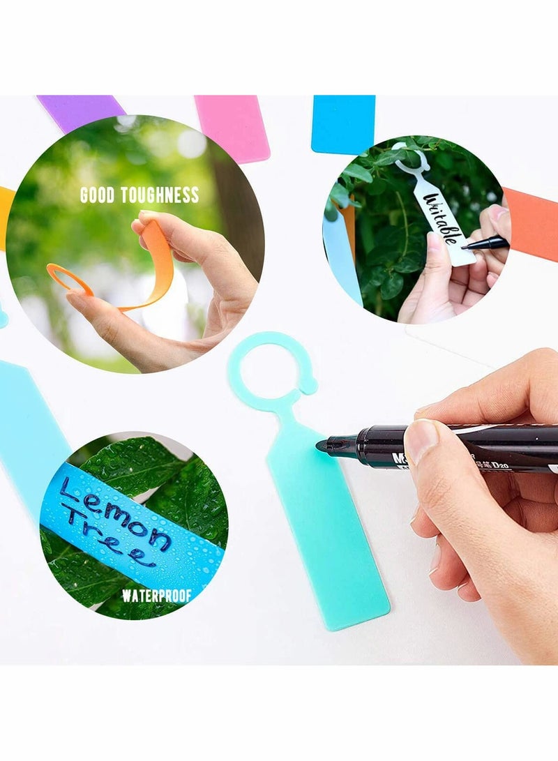 Generic 100 Durable Waterproof Plant Labels with Buckle Ring Mixed Colors Ideal for Garden Tree Identification 11x24cm  - Image 3