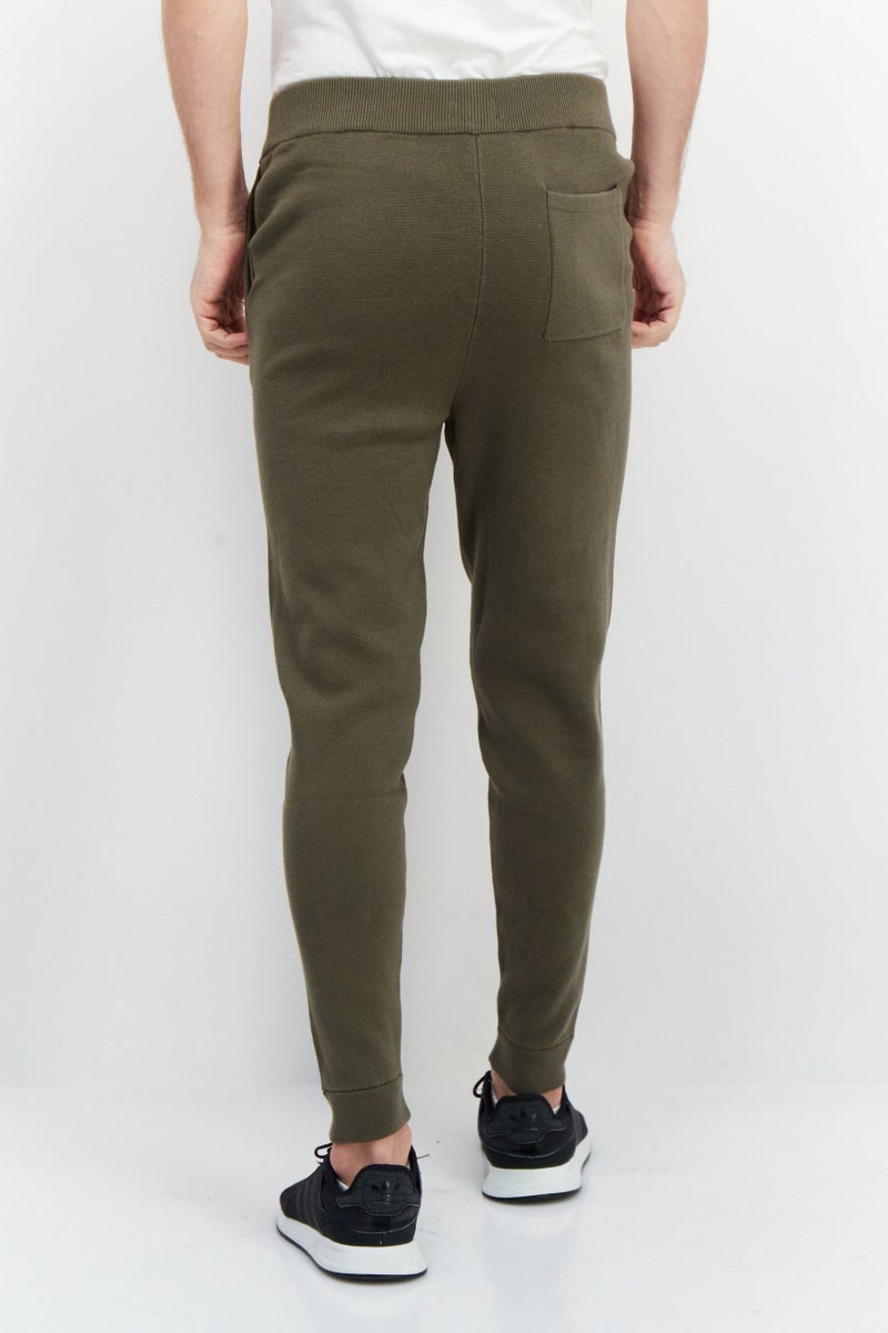 ESPRIT Men Regular Fit Knitted Sweatpants, Dark Olive - Image 2