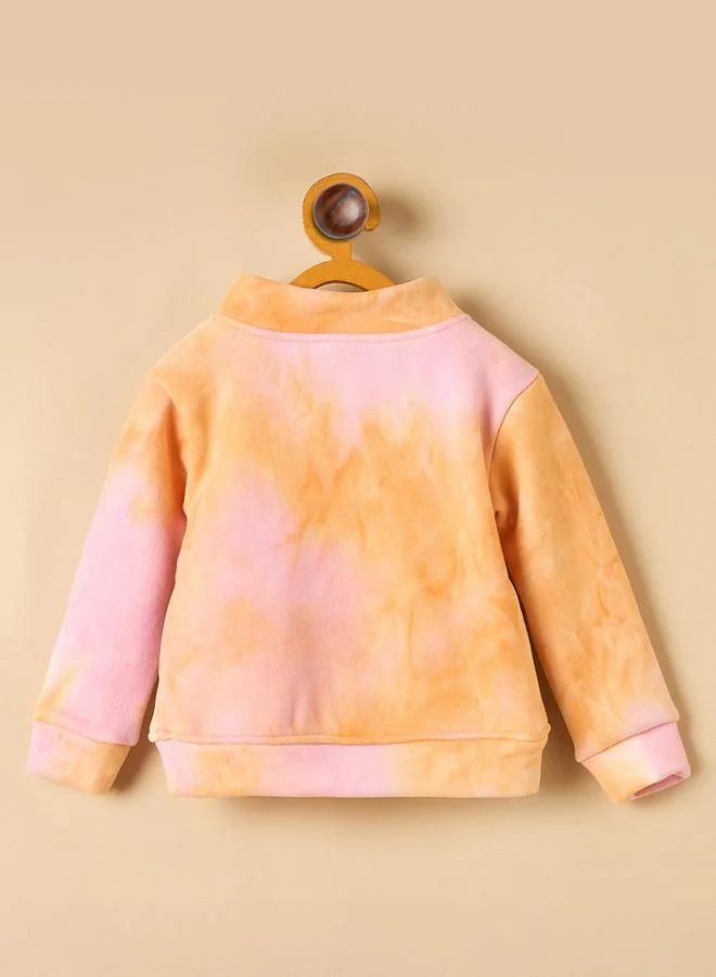 Stylo Bug Girls Orange Tie-Dye Sweatshirt