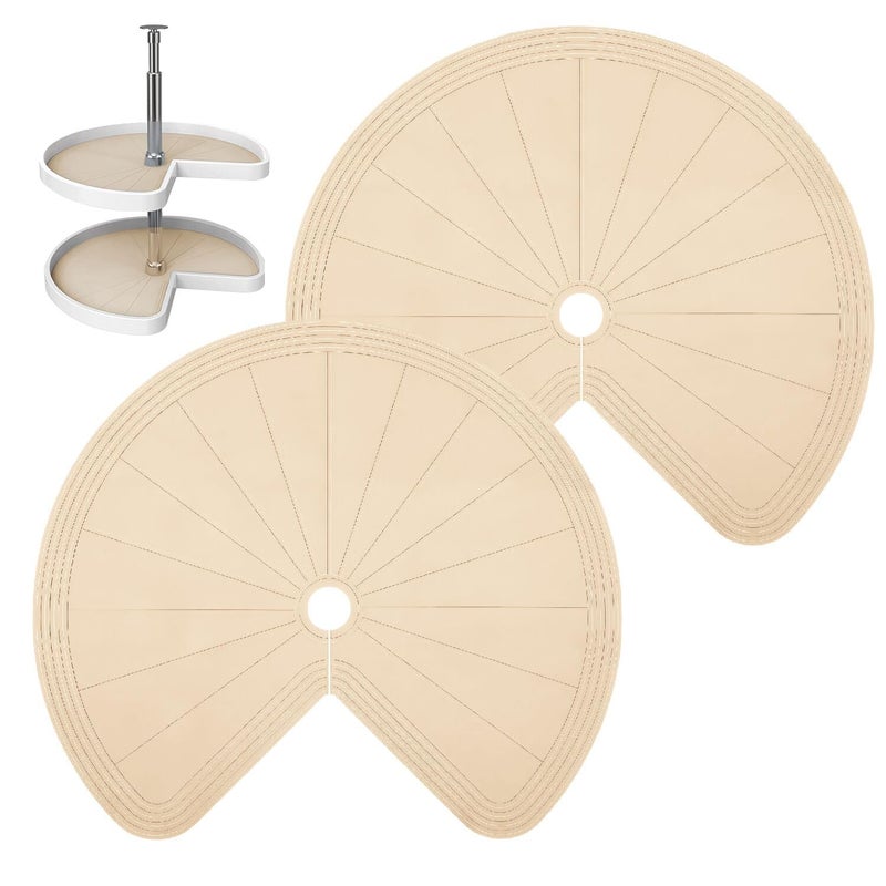 Jaxbo بطانة رف دوارة، بطانة سيليكون للرف الدوار ذي الطبقتين (كاكي) - Image 1