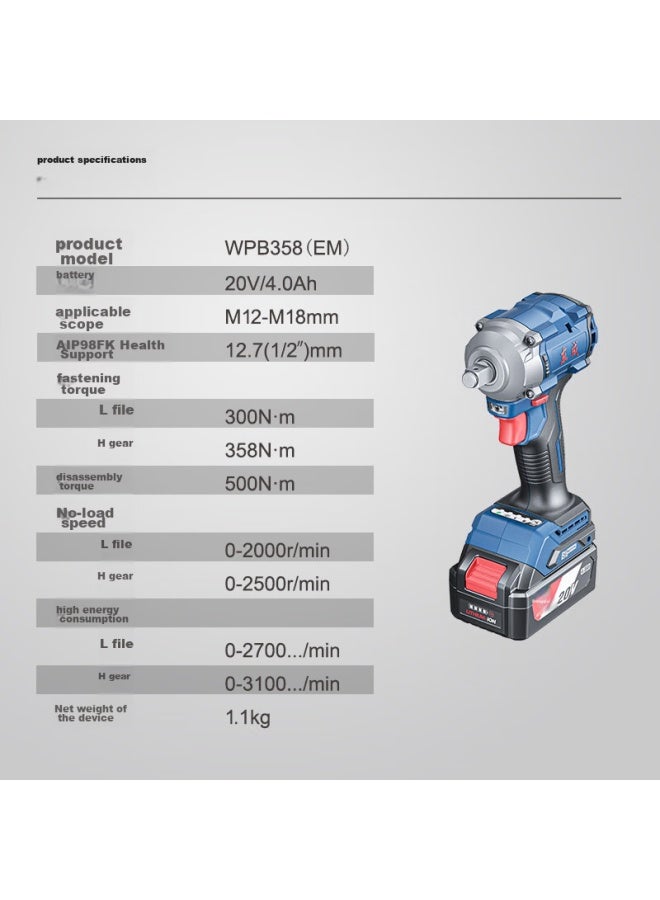 DONG Cheng Dongcheng 20v Lithium-ion Brushless Electric Wrench Wpb358em, Automotive Repair Impact Lithium-ion Wrench, Rechargeable Socket Impact Wrench - Image 4