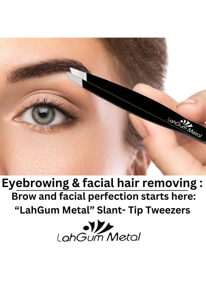 LahGum Metal Sharp Pointy Eye Brow Tweezers for Women Facial Hair Chin With Grip Set -Removal Ingrown Hair Tweezers Kit, Pointed Precision Slanted the Best Eyebrow Nose Tweezers for Men Blackhead Remover Splinter - Image 4