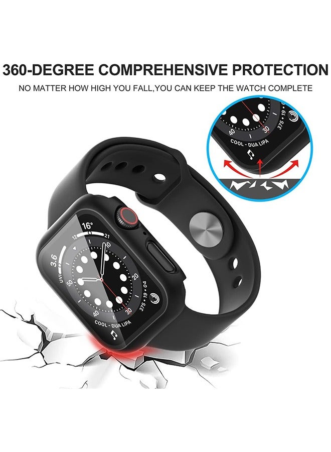 HS Full Protective Waterproof Case For Apple Watch 45 MM Series 9 8 7 Hard PC Bumper With Screen Protector Face Cover And Accessories For iWatch 45 MM Black - Image 4