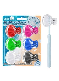 UCEC UCEC 6 Pack Toothbrush Covers Caps, Toothbrush Protector Head Covers Case, Toothbrush Cover Cap Plastic Clip, Tooth Brush Cover for Travel, Camping, Bathroom, School, Business  - Image 1