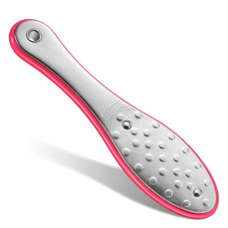 MrGreen MRGREEN Foot File Double Sided Pedicure Foot Care Tools Professional Callus Remover Foot Rasp Stainless Steel Foot Scrubber for Feet Red 