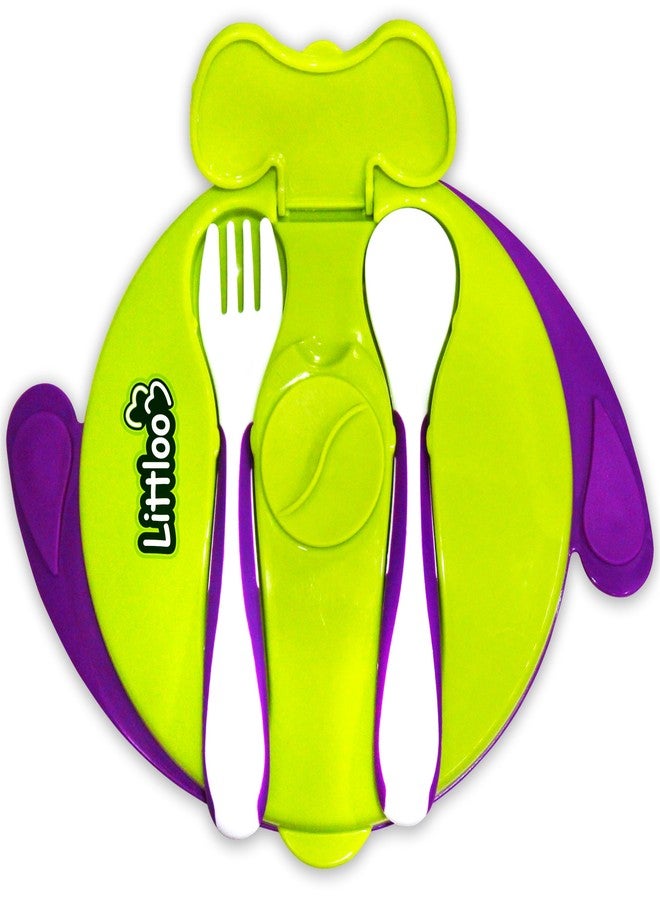 Littloo Feeding Bowl Set for Kids - Elevate Mealtime with Suction Cup Convenience | Includes Fork and Spoon | Non-Toxic, Generous Capacity for Happy and Healthy Feeding (Multicolor)
