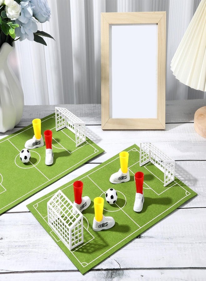 Simgoing 4 Set Soccer Football Centerpieces Table Decor Sports Party Decorations Pitch on The Table Game with 4 Flick Games Set Office Sports Party Favors(Soccer) - Image 3