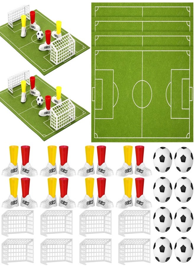 Simgoing 4 Set Soccer Football Centerpieces Table Decor Sports Party Decorations Pitch on The Table Game with 4 Flick Games Set Office Sports Party Favors(Soccer) - Image 1