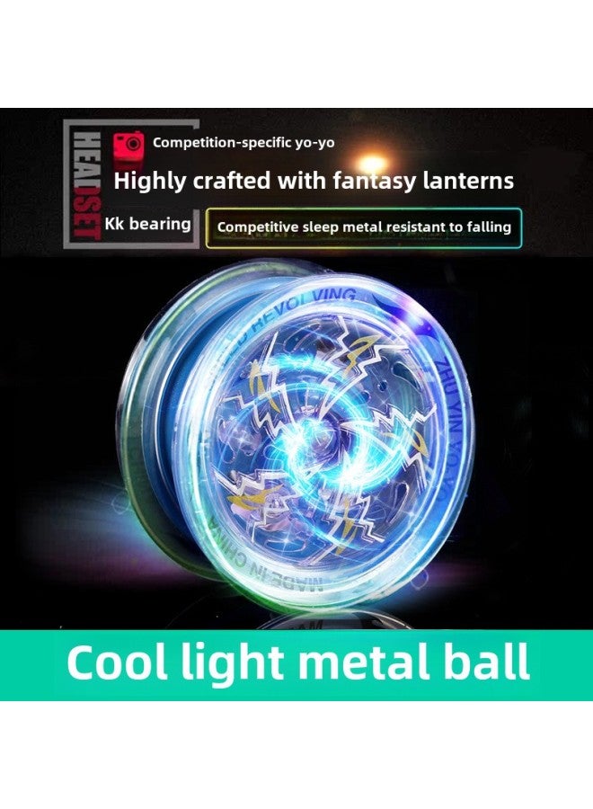 Yo-yo Yo Children's Children's Children's Day Gift Luminous Walking Live Sleep Automatic Swing High-grade Alloy Yoyo-Color:Suction Plate Luminous Blue Dazzle Spirit Of War [alloy]] - Image 3