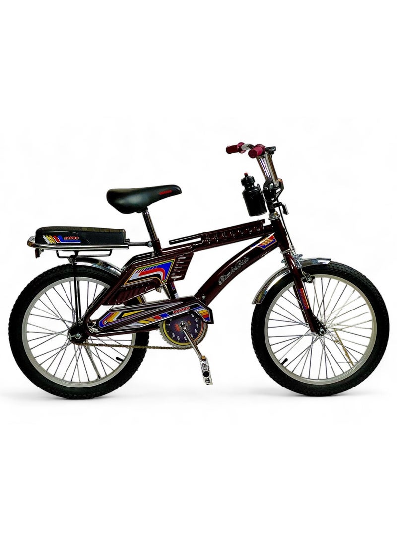 صندوق العاب دراجة رامبو فري ستايل للأطفال بمقعدين، مقاس 20 بوصة، تصميم إندونيسي لدراجة رامبو مع مقعد قابل للتعديل، دراجة أطفال بعجلات مملوءة بالهواء، فرامل يدوية وخلفية، للأعمار من 8 سنوات فما فوق - Image 3