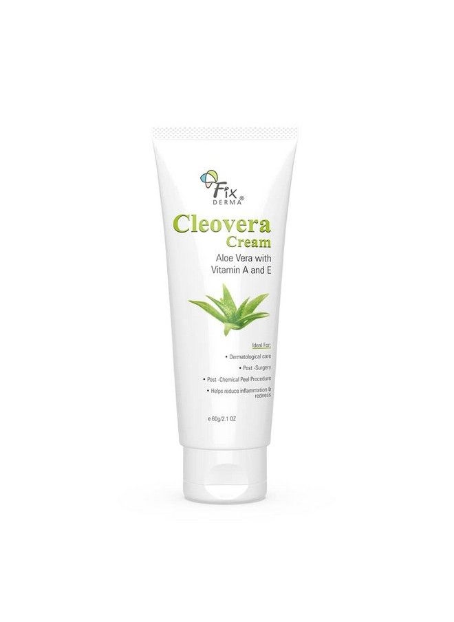 FIXDERMA Cleovera Cream Skin Moisturizer With Aloe Vera Reduces Inflammation & Redness Soothing & Hydrating Cream Post Surgery After Shaving & Waxing Cream Paraben Free 60Gm  - Image 2