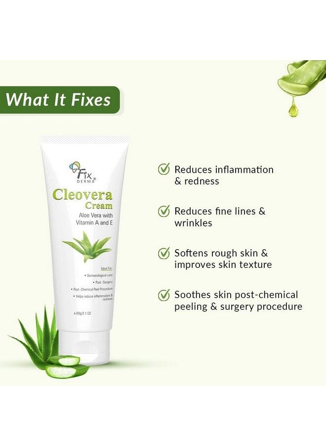FIXDERMA Cleovera Cream Skin Moisturizer With Aloe Vera Reduces Inflammation & Redness Soothing & Hydrating Cream Post Surgery After Shaving & Waxing Cream Paraben Free 60Gm  - Image 5