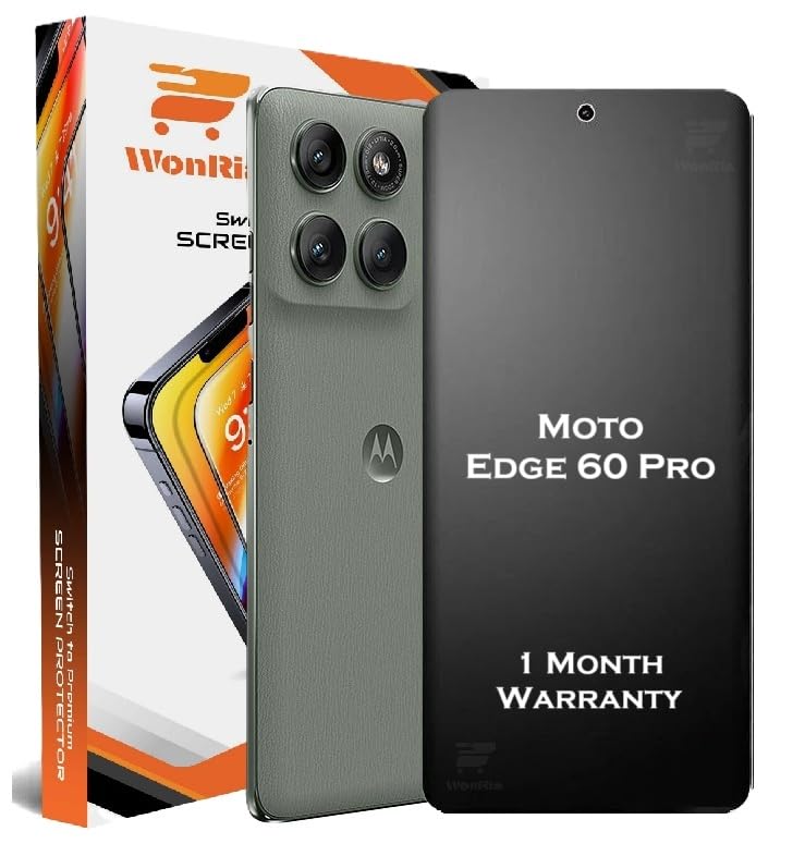 WonRia ® حزمة 1 - واقي شاشة غير لامع لجهاز موتورولا إيدج 60 برو 5G غشاء غير قابل للكسر | فيلم TPU غير لامع مرن | مجموعة تركيب من الحافة إلى الحافة | شفاف - Image 1