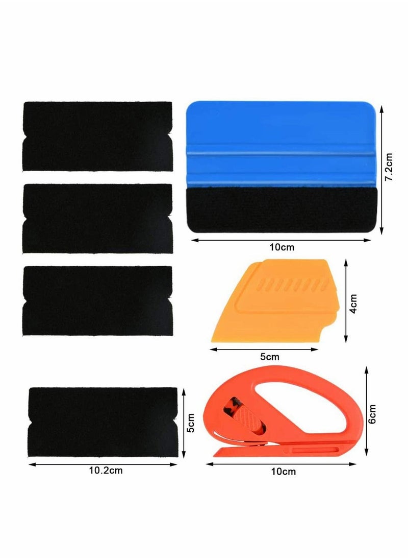 Y&D 7PCS Soft Vinyl Wrap Tool Mini Window Tint Film Installing Squeegee Applicator Scraper for Wraps & Decals with Black Fabric Felt 7Pcs Car film Installation Tools Kit  - Image 2