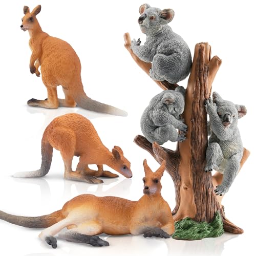 Toymany 7PCS Australian Wildlife Animal Figurines Includes Koala and Kangaroo Figure Toy Plastic Forest Animal Figures Toy Set Cake Toppers Christmas Birthday Gift for Kids Toddlers - Image 1