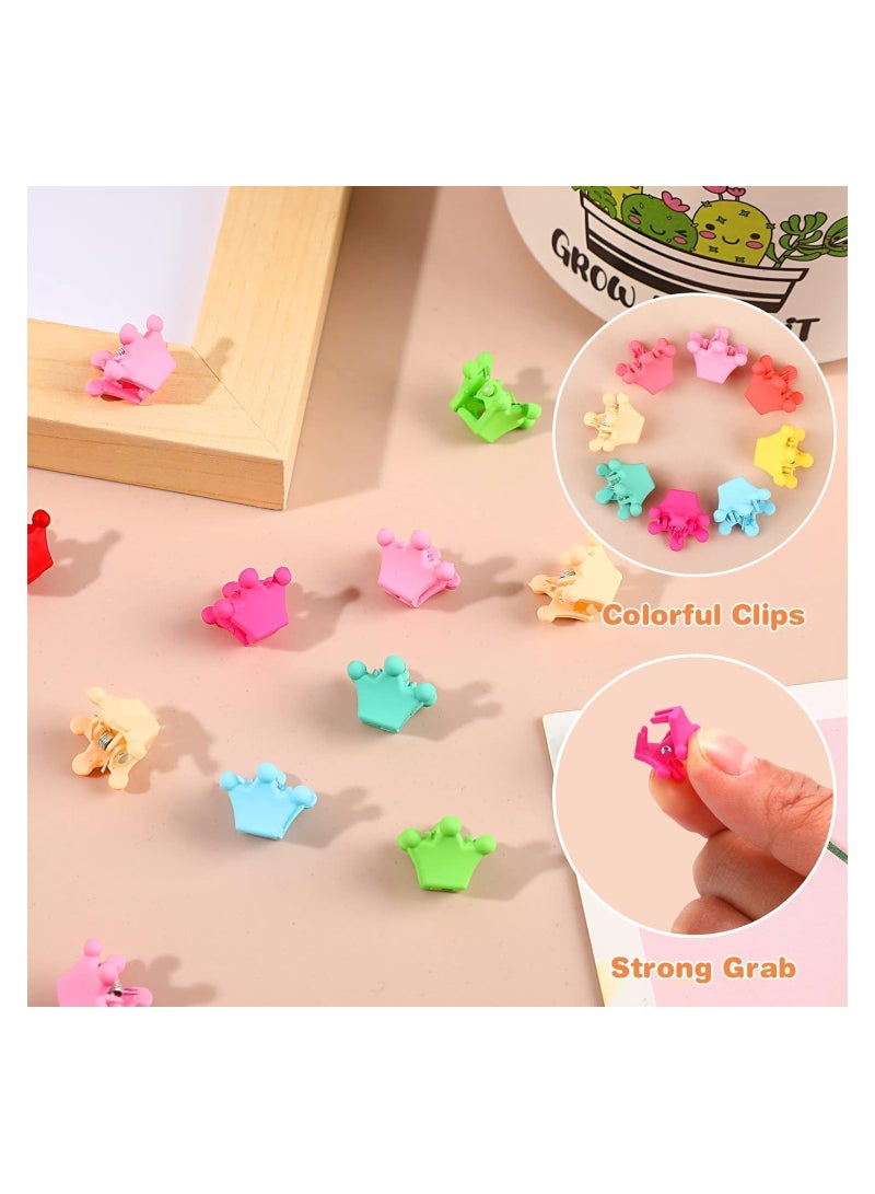 KASTWAVE Baby Girls Hair Claw Clips,100 Pcs Colorful Mini Hair Claw Clips Clamps Accessories for Baby Toddler Girls Decorative Bun Thin Hair - Image 5