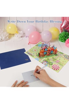 Y&D Birthday Card Pop Up 3D Happy Handmade Greeting Popup with Envelope and Message Tag for Kids Women Men  - Image 5