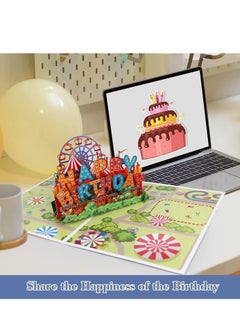Y&D Birthday Card Pop Up 3D Happy Handmade Greeting Popup with Envelope and Message Tag for Kids Women Men  - Image 4