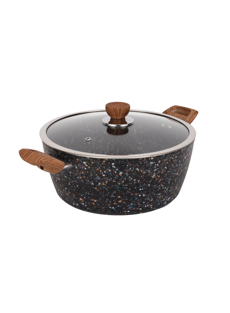 Royalford 26 cm Multistone Casserole- RF12017/ Non-Stick Forged Aluminium Cookware with Granite Coating, Compatible with Induction, Hot Plate, Halogen, Ceramic, Gas Cooktops/ with Glass Lid Multicolor - Image 2