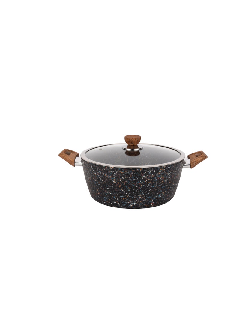 Royalford 26 cm Multistone Casserole- RF12017/ Non-Stick Forged Aluminium Cookware with Granite Coating, Compatible with Induction, Hot Plate, Halogen, Ceramic, Gas Cooktops/ with Glass Lid Multicolor - Image 3