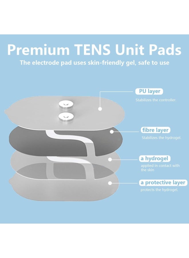 مجموعة من 4 وسادات كهربائية TENS، وسادات بديلة لجهاز TENS EMS بحجم 4.7 × 8.1 سم، متوافقة مع جهاز Luvan اللاسلكي، أقطاب قابلة لإعادة الاستخدام لتحفيز العضلات - Image 5