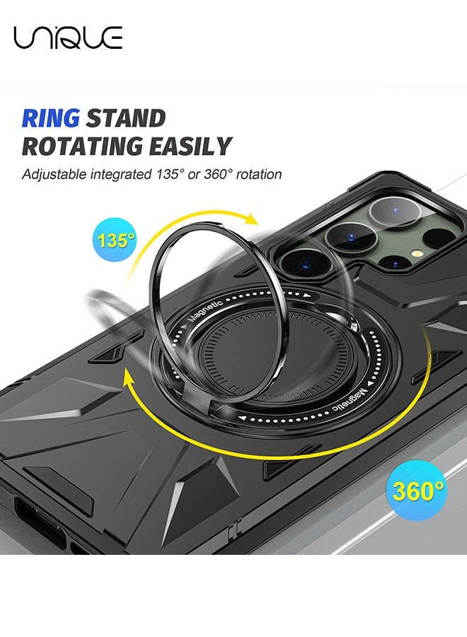 يونيك لغطاء هاتف سامسونج S24 الترا - متوافق مع غطاء هاتف MagSafe - حافظة هاتف مغناطيسية للسيارة - حافظة كمبيوتر مقاومة للتآكل من مادة TPU مقاومة للسقوط - أسود - Image 5