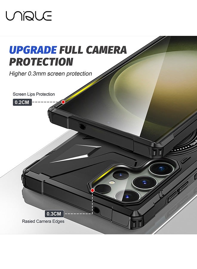 يونيك لغطاء هاتف سامسونج S24 الترا - متوافق مع غطاء هاتف MagSafe - حافظة هاتف مغناطيسية للسيارة - حافظة كمبيوتر مقاومة للتآكل من مادة TPU مقاومة للسقوط - أسود - Image 4