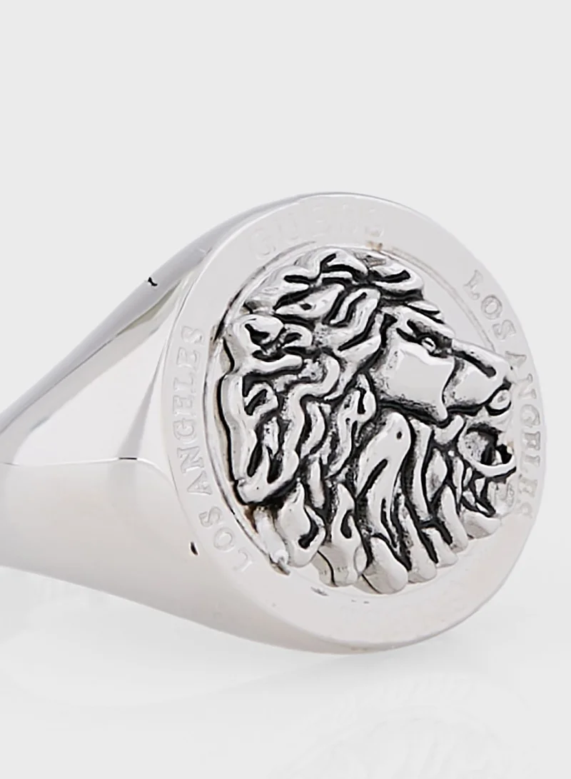 GUESS Jumr03014Jwst64 Lion Coin Ring