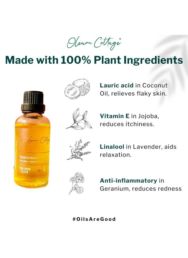 Oleum Cottage - Restorative Oil For Skin Scalp Psoriasis And Eczema (50Ml) Cold Pressed Jojoba And Coconut Oil For Contact Dermatitis And Psoriasis Treatment - Image 1