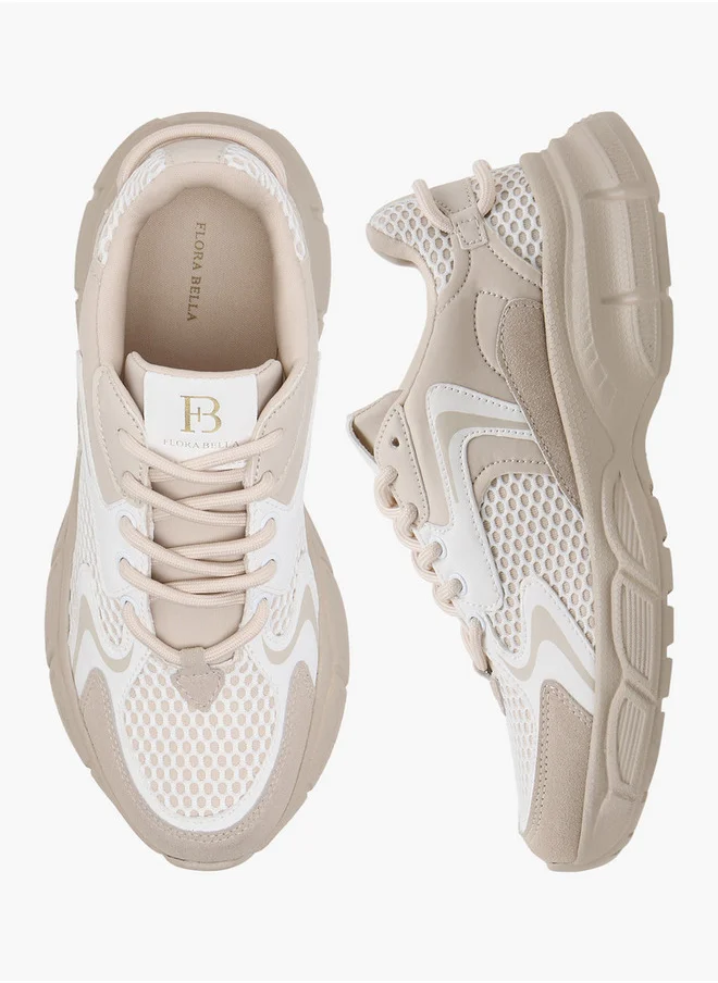 فلورا بيلا من شو إكسبرس Women's Panelled Lace-Up Sneakers