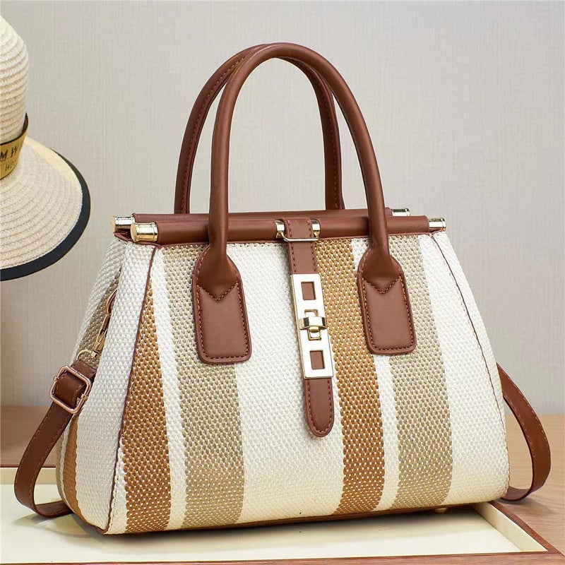 Simple Stitching Contrast Color All-Match Crossbody Bag Distinctive Women'S Bag Portable Fashion Trendy Shoulder Women'S Bag - Image 4