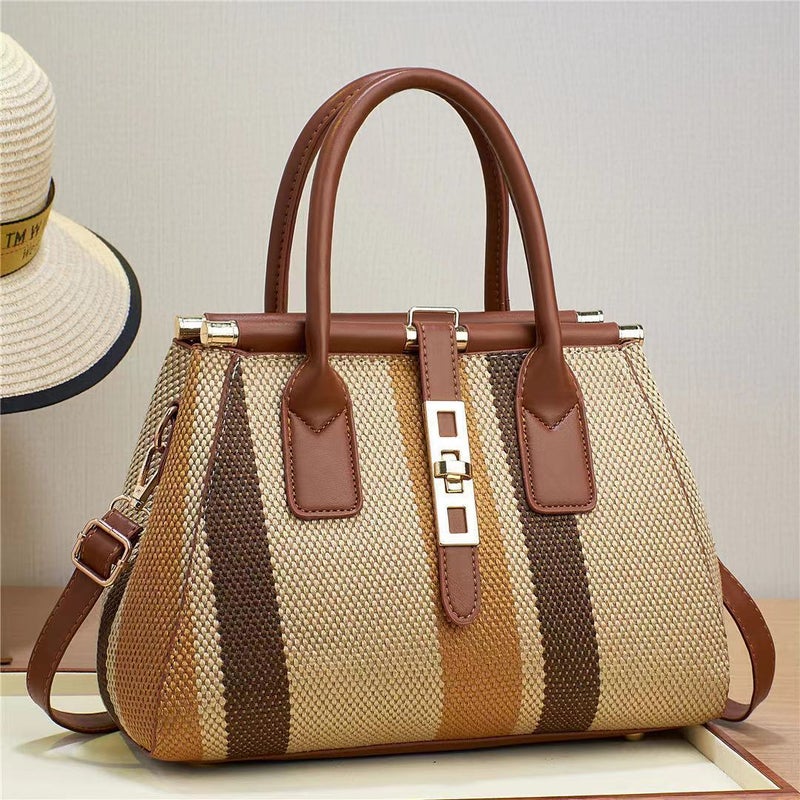 Simple Stitching Contrast Color All-Match Crossbody Bag Distinctive Women'S Bag Portable Fashion Trendy Shoulder Women'S Bag - Image 5