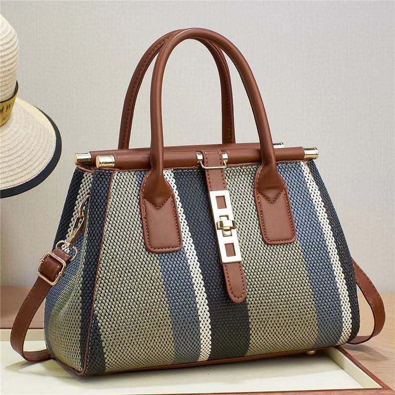 Simple Stitching Contrast Color All-Match Crossbody Bag Distinctive Women'S Bag Portable Fashion Trendy Shoulder Women'S Bag - Image 3