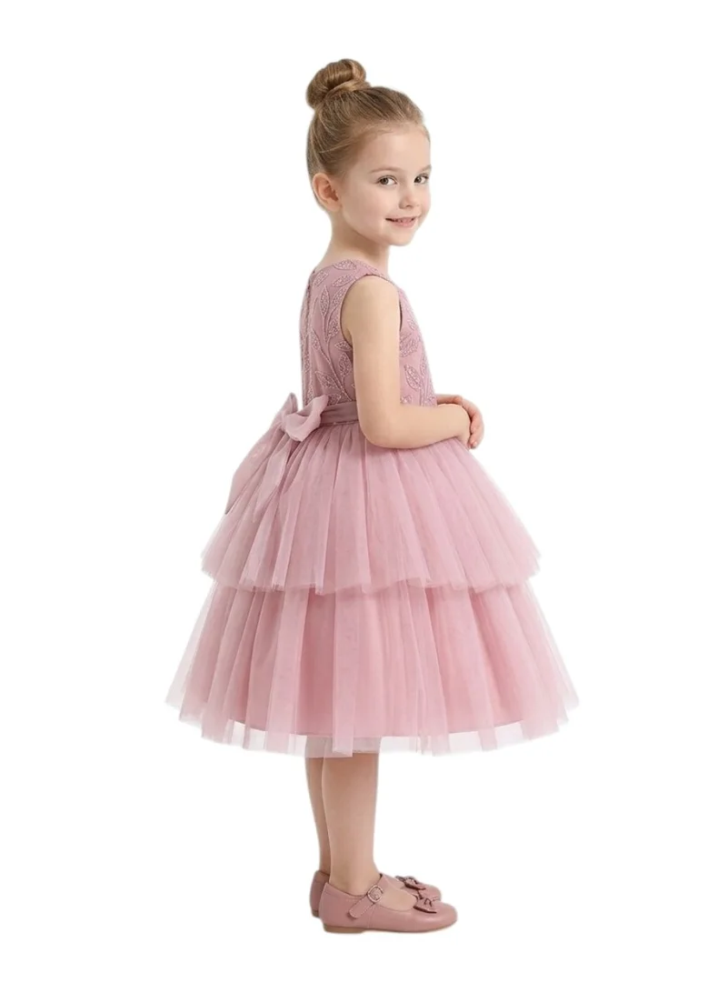 Bidani Vintage Rose Tiered Tulle Party Dress