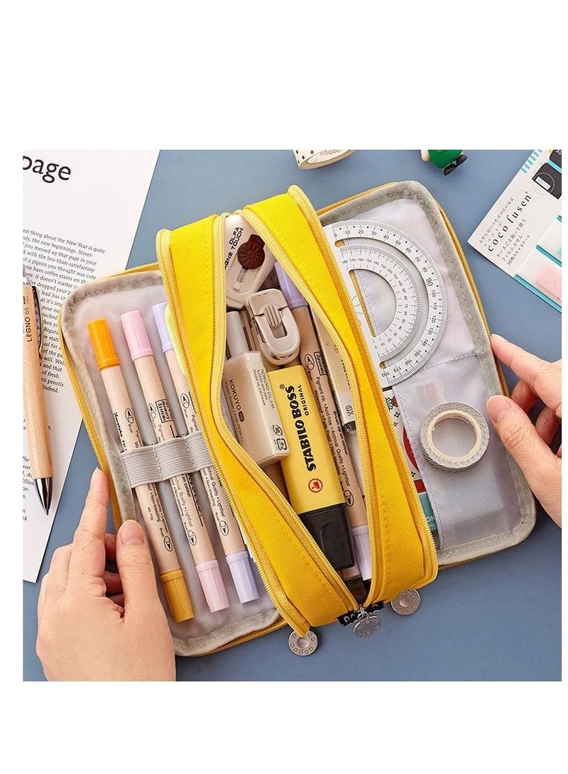 Y&D Big Capacity Pencil Pen Case, Office College School Large Storage High Bag Pouch Holder Box Organizer Light - Image 2