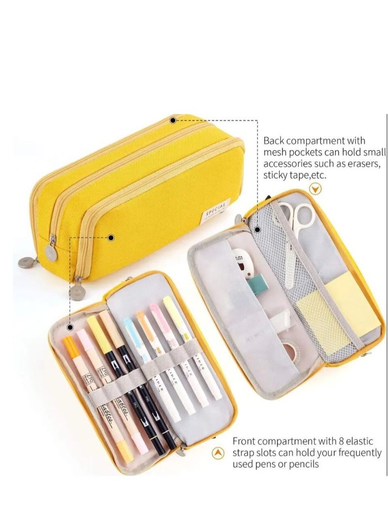 Y&D Big Capacity Pencil Pen Case, Office College School Large Storage High Bag Pouch Holder Box Organizer Light - Image 4
