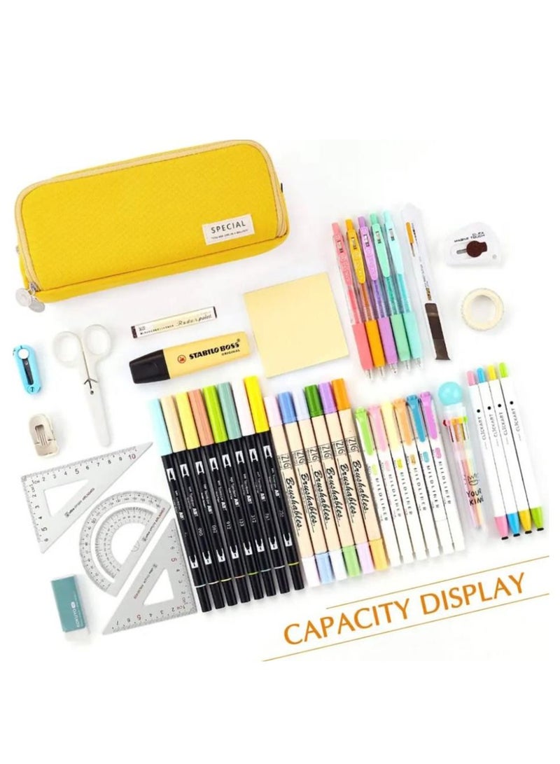 Y&D Big Capacity Pencil Pen Case, Office College School Large Storage High Bag Pouch Holder Box Organizer Light - Image 3