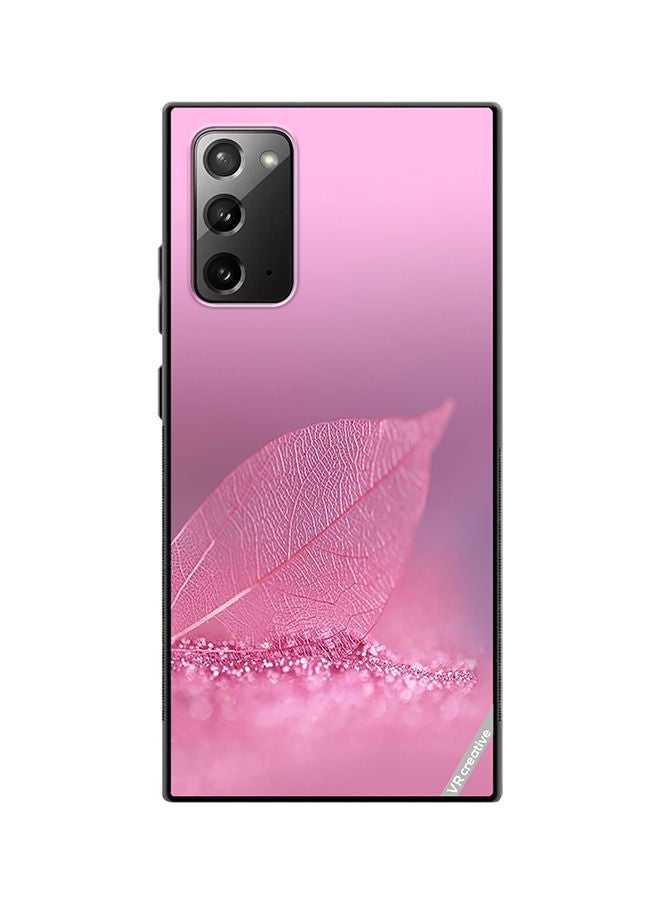 VR CREATIVE Protective Case Cover For Samsung Galaxy Note20 5G Pink Leaf Design Multicolour - Image 1