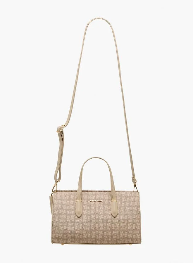 Flora Bella By Shoexpress Monogram Print Tote Bag with Double Handle