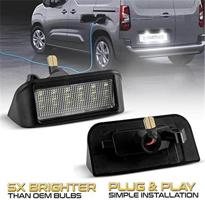 QASULER White LED License Plate Light for Peugeot - Image 2