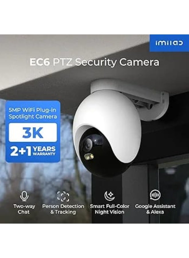 إيميلاب كاميرا المراقبة الخارجية إيميلاب EC6 – دقة 1080p عالية الوضوح، كشف الحركة الذكي بالذكاء الاصطناعي، رؤية ليلية، صوت ثنائي الاتجاه - Image 2